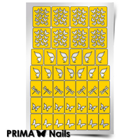 Трафарет для дизайна ногтей PrimaNails. Бабочки, стрекозки