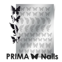 Металлизированные наклейки Prima Nails. Арт.BF-01, Серебро