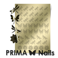 Металлизированные наклейки Prima Nails. Арт.BF-02, Золото