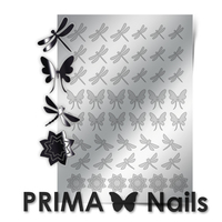 Металлизированные наклейки Prima Nails. Арт.BF-02, Серебро