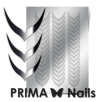 Металлизированные наклейки Prima Nails. Арт.CL-004, Серебро