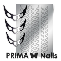 Металлизированные наклейки Prima Nails. Арт.CL-007, Серебро