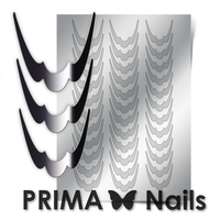 Металлизированные наклейки Prima Nails. Арт.CL-009, Серебро