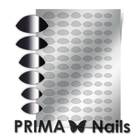 Металлизированные наклейки Prima Nails. Арт.CL-010, Серебро