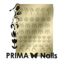 Металлизированные наклейки Prima Nails. Арт. FL-02, Золото