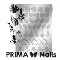 Металлизированные наклейки Prima Nails. Арт. FL-03, Серебро
