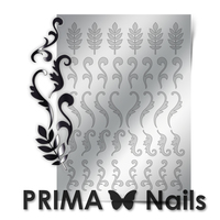 Металлизированные наклейки Prima Nails. Арт. FL-04, Серебро