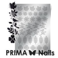 Металлизированные наклейки Prima Nails. Арт. FL-05, Серебро
