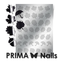 Металлизированные наклейки Prima Nails. Арт. FL-06, Серебро