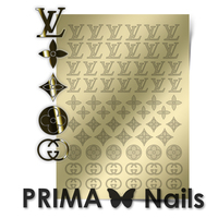 Металлизированные наклейки Prima Nails. Арт. FSH-02, Золото