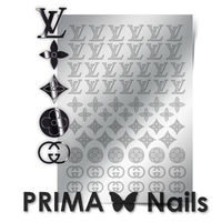 Металлизированные наклейки Prima Nails. Арт. FSH-02, Серебро