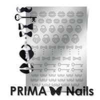 Металлизированные наклейки Prima Nails. Арт. FSH-04, Серебро