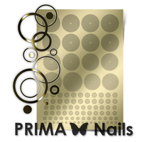 Металлизированные наклейки Prima Nails. Арт. GM-02, Золото