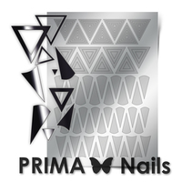 Металлизированные наклейки Prima Nails. Арт. GM-04, Серебро