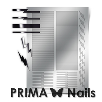 Металлизированные наклейки Prima Nails. Арт. GM-05, Серебро