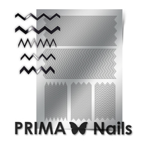 Металлизированные наклейки Prima Nails. Арт. GM-06, Серебро