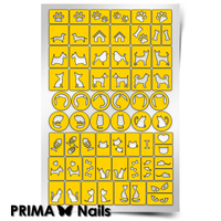 Трафарет для дизайна ногтей PrimaNails. Кошки против собак