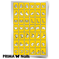 Трафарет для дизайна ногтей PrimaNails. Крылья, ноги и хвосты-1