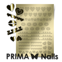 Металлизированные наклейки Prima Nails. Арт. LV-01, Золото