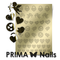 Металлизированные наклейки Prima Nails. Арт. LV-02, Золото