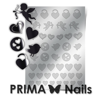Металлизированные наклейки Prima Nails. Арт. LV-02, Серебро