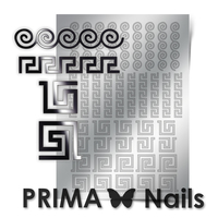 Металлизированные наклейки Prima Nails. Арт.OR-004, Серебро