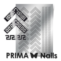 Металлизированные наклейки Prima Nails. Арт.OR-007, Серебро