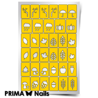 Трафарет для дизайна ногтей PrimaNails. Осень