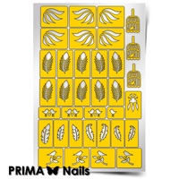 Трафарет для дизайна ногтей PrimaNails. Перышки