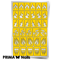 Трафарет для дизайна ногтей PrimaNails. Пламя