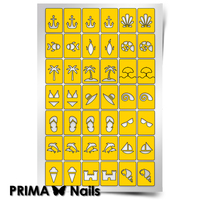 Трафарет для дизайна ногтей PrimaNails. Пляж