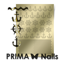 Металлизированные наклейки Prima Nails. Арт.SEA-001, Золото