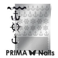 Металлизированные наклейки Prima Nails. Арт.SEA-001, Серебро