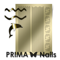 Металлизированные наклейки Prima Nails. Арт.SEA-002, Золото