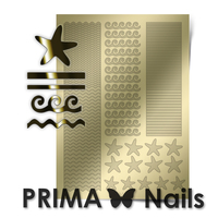 Металлизированные наклейки Prima Nails. Арт.SEA-003, Золото