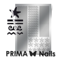 Металлизированные наклейки Prima Nails. Арт.SEA-003, Серебро