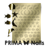 Металлизированные наклейки Prima Nails. Арт.SEA-004, Золото