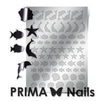 Металлизированные наклейки Prima Nails. Арт.SEA-004, Серебро