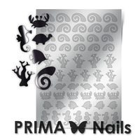 Металлизированные наклейки Prima Nails. Арт.SEA-005, Серебро