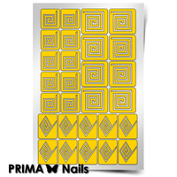 Трафарет для дизайна ногтей PrimaNails. Спирали "Квадрат"