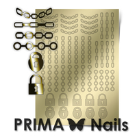 Металлизированные наклейки Prima Nails. Арт. UZ-01, Золото
