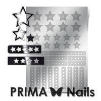 Металлизированные наклейки Prima Nails. Арт. UZ-02, Серебро
