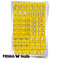 Трафарет для дизайна ногтей PrimaNails. Весна