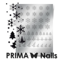 Металлизированные наклейки Prima Nails. Арт.W-02, Серебро