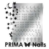 Металлизированные наклейки Prima Nails. Арт.W-03, Серебро