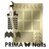 Металлизированные наклейки Prima Nails. Арт.W-04, Золото